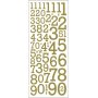 Glitter-tarrat - kulta - numerot - 2 arkkia