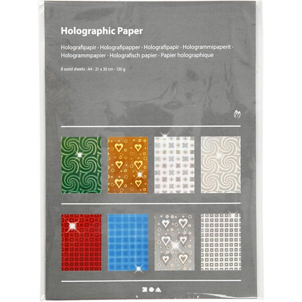 Holografiapaperi - A4 - 8 x 10 kpl Holografiapaperi - A4 - 8 x 10 kpl