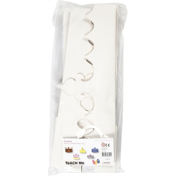 Pahvikruunut - valkoinen - 50 kpl