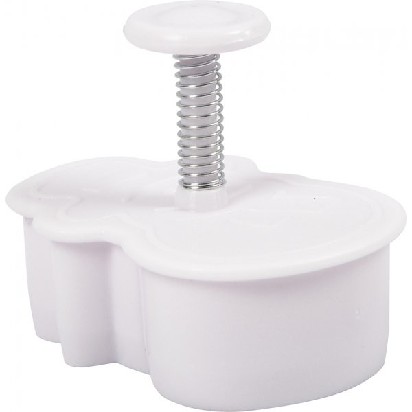 Kohokuvioitu keksileikkuri - valkoinen - joulukuusi - lumiukko - piparkakkumies - pallo Kohokuvioitu keksileikkuri - valkoinen - joulukuusi - lumiukko - piparkakkumies - pallo