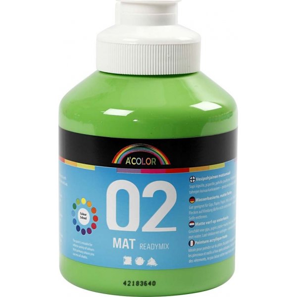 Koulumaali - Akryyli - vaaleanvihre - matta - 500 ml