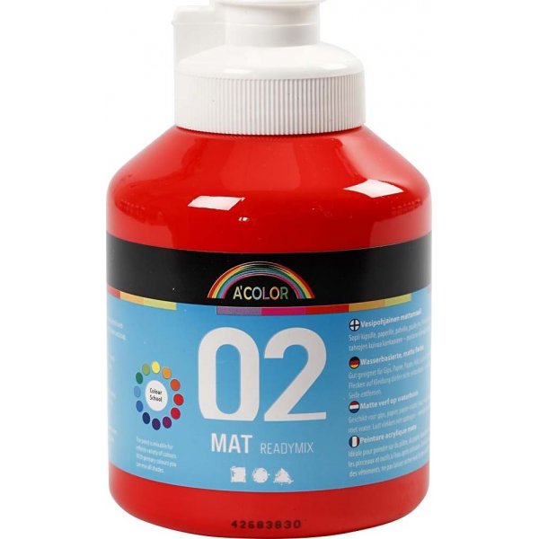 Koulumaali - Akryyli - punainen - matta - 500 ml