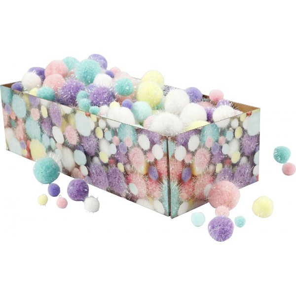 Pomponit - pastellivrit - glitter - 400 g