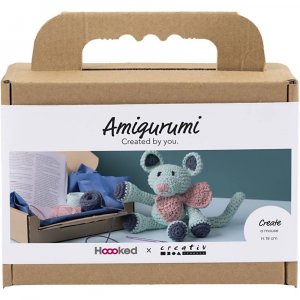 DIY kit amigurumi hiiri minttu - 1 pakkaus.