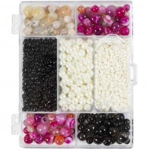DIY Mix - Helmi- ja kristallikorut - Tuhkanpunainen