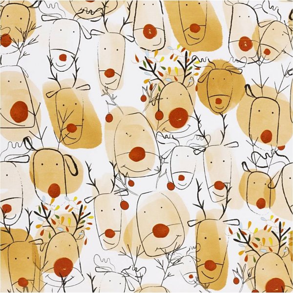 Lahjapaperi - beige - punainen - Poro - 100 m