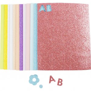 Koristeellinen kumi pehme� vaahtomuovilevy 14x25 cm 2 mm pastelliv�rit 12 kpl