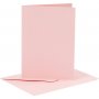 Kortit ja kirjekuoret - pinkki - 11,5 x 16,5 cm - 6 sarjaa