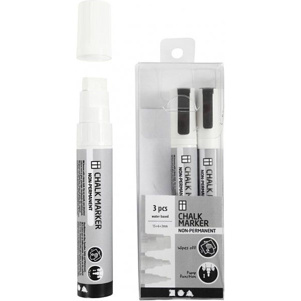 Liitumerkit - valkoinen - 3 kpl Liitumerkit - valkoinen - 3 kpl