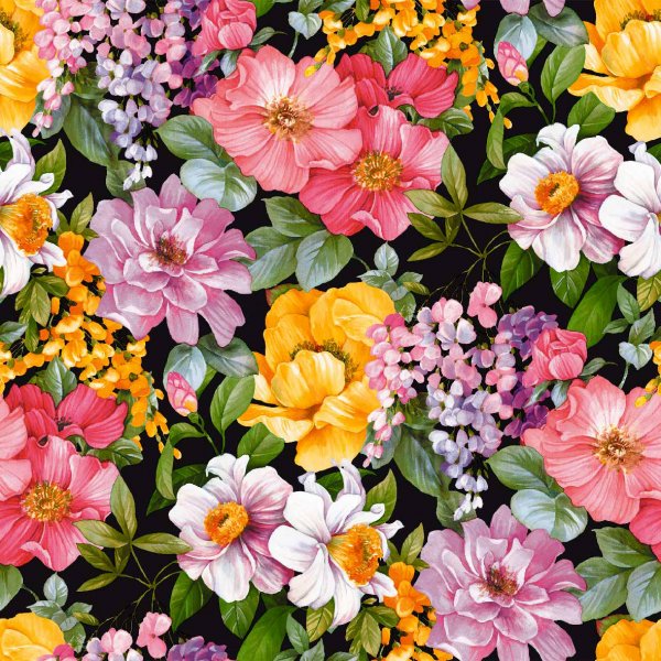 Vaha kangas PVC Big Flower Multi