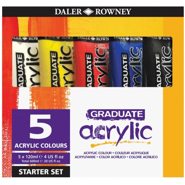 Akryylimaali Graduate Set 5x120 ml - Starter