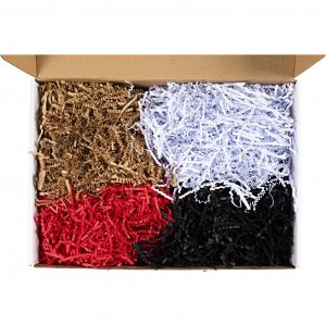 Paperiliuskat 25-30 cm x 3 mm Musta Ruskea Punainen Valkoinen 4 x 50 g