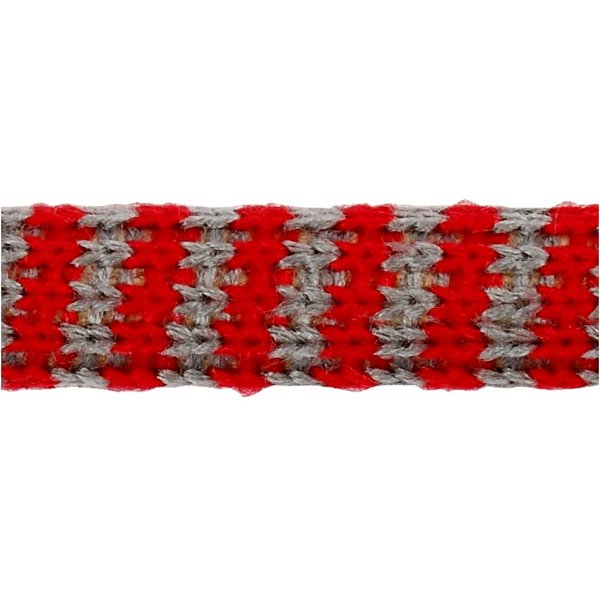 Putkimainen neulos - L10 mm - Joulunpunainen/harmaa - 10 m Putkimainen neulos - L10 mm - Joulunpunainen/harmaa - 10 m