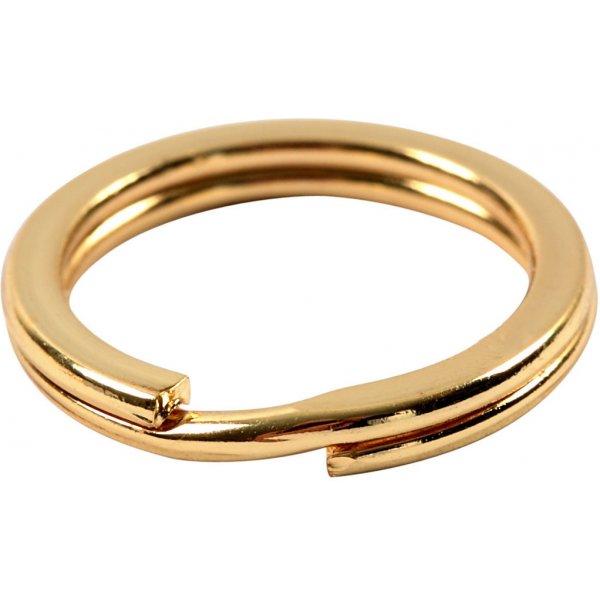 Halkaistu sormus - kullattu - 15 kpl Halkaistu sormus - kullattu - 15 kpl