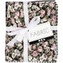 Patchwork kangas - musta - 4 kpl