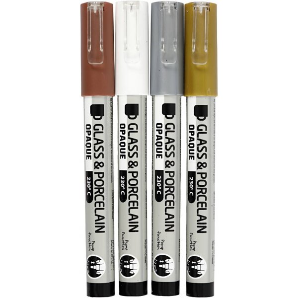 Lasi- ja posliinitussi - ruskea - kulta - hopea - valkoinen - puoliksi läpinäkymätön - 1-2 mm - 4 kpl Lasi- ja posliinitussi - ruskea - kulta - hopea - valkoinen - puoliksi läpinäkymätön - 1-2 mm - 4 kpl