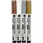 Lasi- ja posliinitussi - ruskea - kulta - hopea - valkoinen - puoliksi lpinkymtn - 1-2 mm - 4 kpl