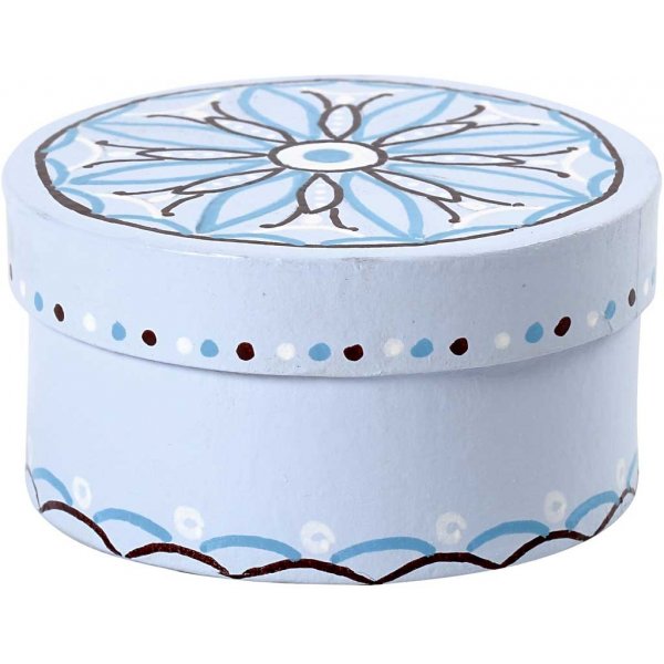 Pyöreät papier-mache-laatikot - 3 kpl Pyöreät papier-mache-laatikot - 3 kpl