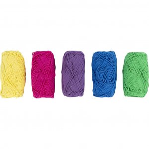 Puuvillalankaa 8/4 sekoitusv�rit 5 � 50 m 5 � 20 g