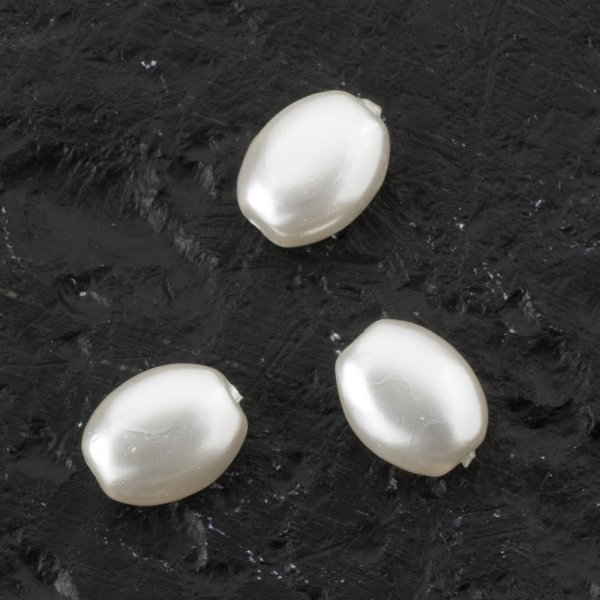 Lasivahahelmet Littet 8x6 mm Valkoiset - 20 kpl