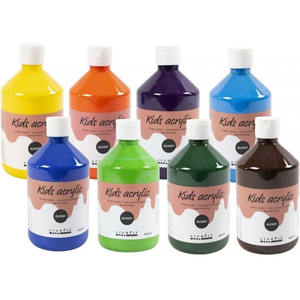 Akryylimaali lapsille Kiiltv - 8x500 ml