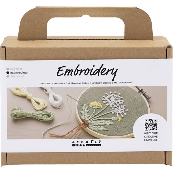 Mini DIY Kit -kirjonta - plynvihre - kirjontarengas