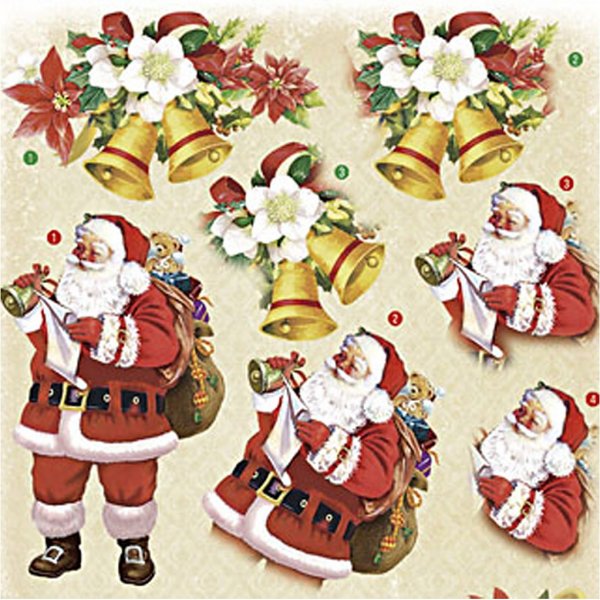 3D-aihe - Joulupukki ja jouluthdet - 4 arkkia