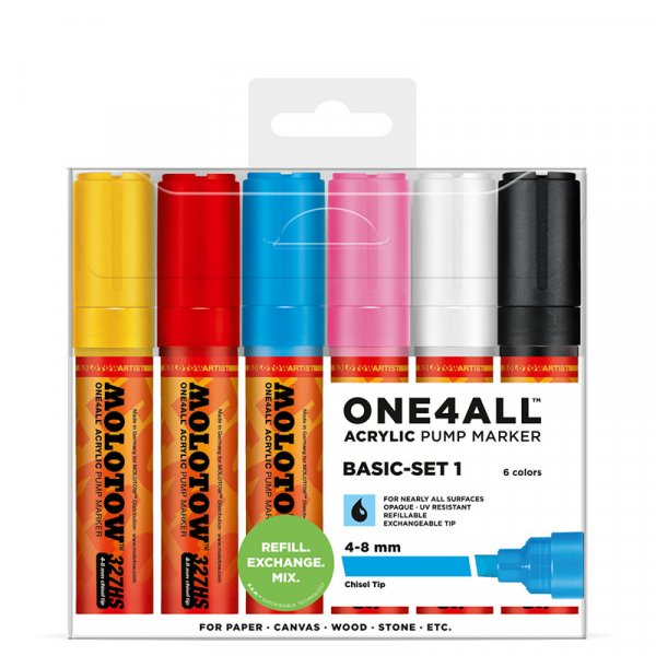 Akryylimerkit One4All Chisel 6 Pens