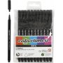 Colortime Fineliner Marker - musta - 12 kpl