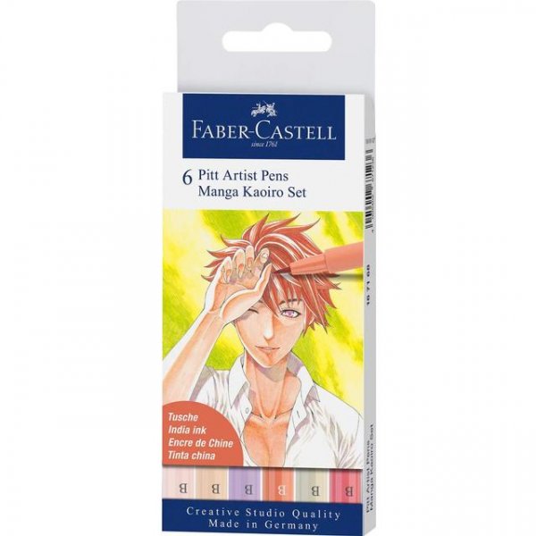 Piirustuskynsarja PITT Artist Brush Manga Kaoiro - 6 kyn