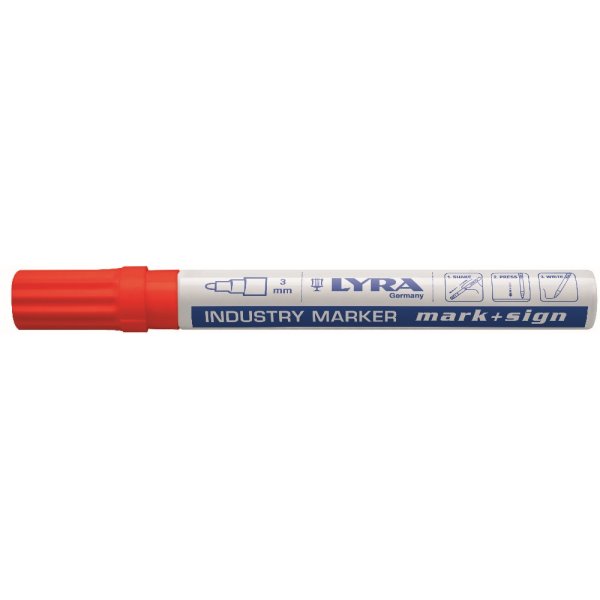 Pysyvä merkki ja merkki 2-4 mm - punainen