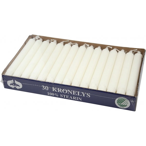 Kynttilt - valkoiset - 30 kpl