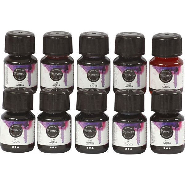 Nesteminen akvarellimaali - sekavrit - 10 x 30 ml