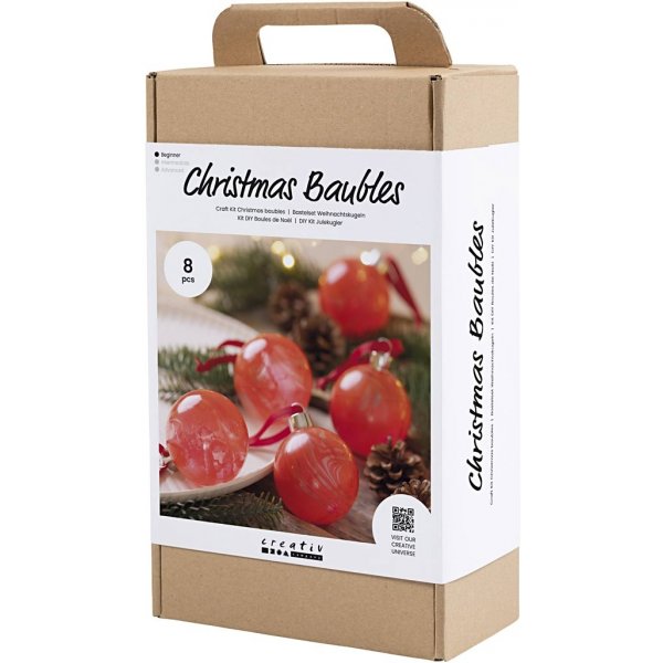 DIY Kit joulukuusenpallot - Marmorointi DIY Kit joulukuusenpallot - Marmorointi