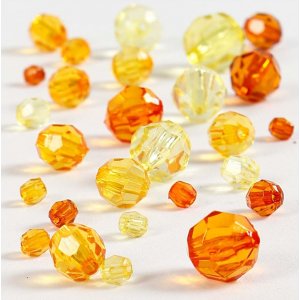 Harmony viisteiset muovihelmet - sekoitettu - keltainen - 45 g Harmony viisteiset muovihelmet - sekoitettu - keltainen - 45 g