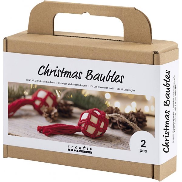 DIY Kit joulukuusenpallot - Joulun punainen - Macrame DIY Kit joulukuusenpallot - Joulun punainen - Macrame