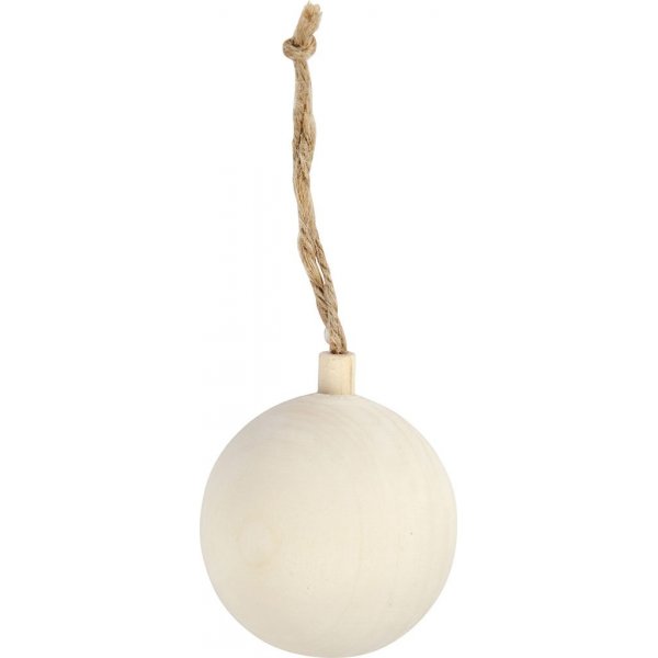 Puinen joulupallo ripusteella - 5,5 cm