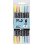 Tekstiilimerkit - pastellivrit - 6 kpl