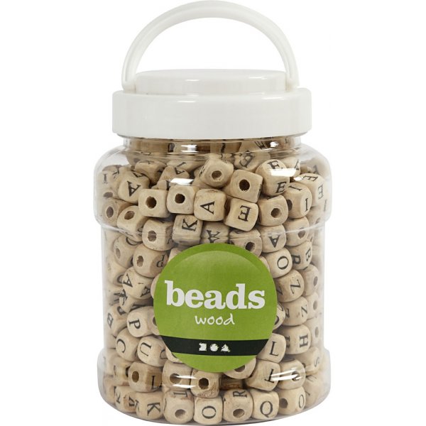 Kirjehelmiä - Puu - 9x9 mm - n. 400 kpl Kirjehelmiä - Puu - 9x9 mm - n. 400 kpl