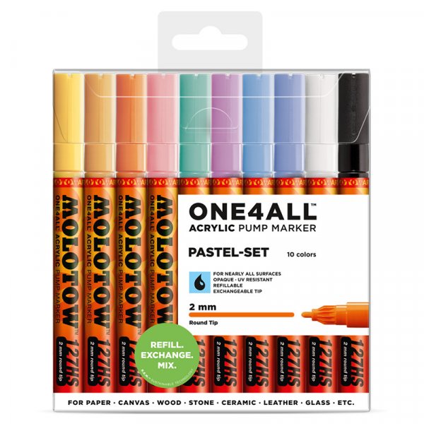 Akryylimerkit One4All 2mm 10 kyn - pastelli