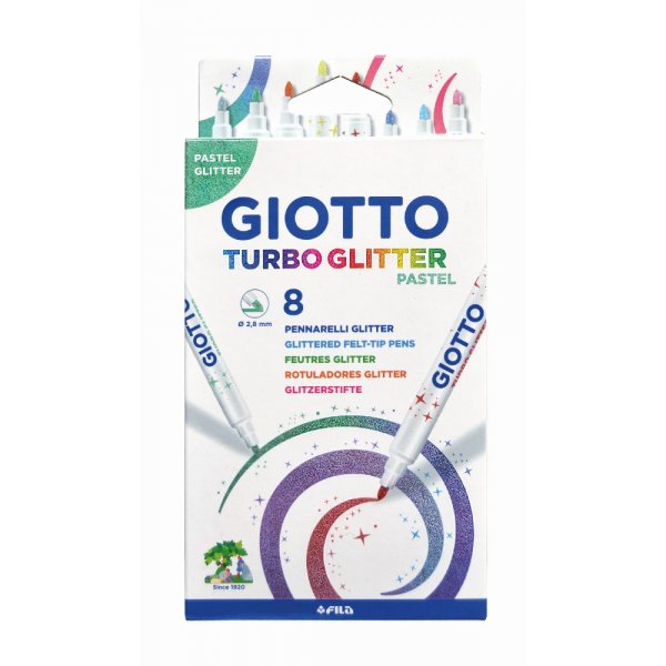 Merkintkyn Giotto Glitter Pastel - 8 kpl