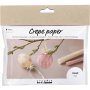 Mini DIY Kit Kreppipaperi, vaaleanpunainen, vaaleankeltainen, munat