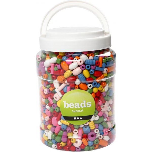 Puiset helmet - keskikokoiset - sekoitettuja vrej ja kokoja - 2 l