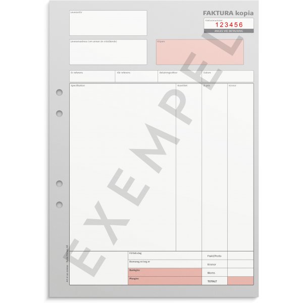 Lasku - A4 - 2 kappaletta - numeroitu