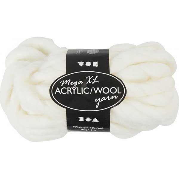 XL akryylilanka villalla - 300 g - luonnonvalkoinen