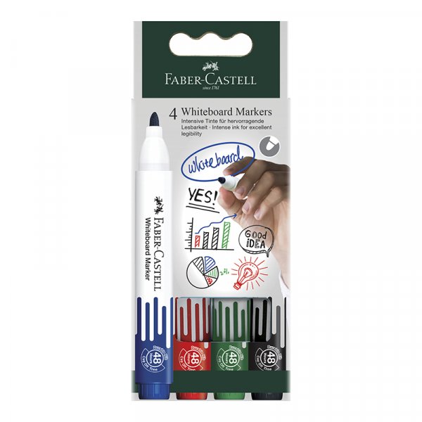 Valkotaulu kynsarja - Faber-Castell - W20 4 kyn