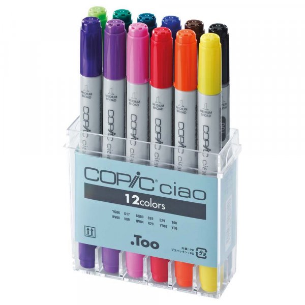 Copic Ciao -setti - 12 kyn - Perusvrit