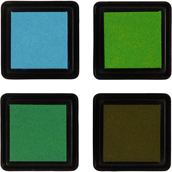 Leimasintyyny - vihre - vaaleanvihre - oliivi - vesi - 4 kpl