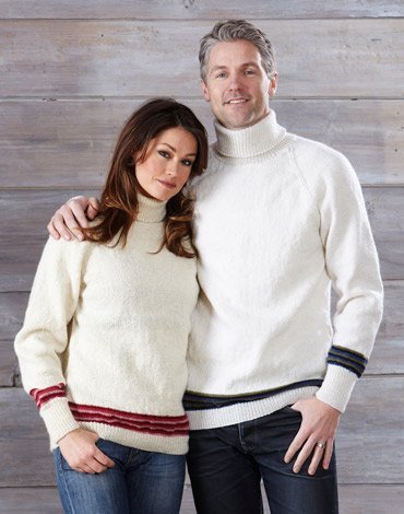 Neulekuvio - Neulepusero, jossa raidat, hattu ja huivi