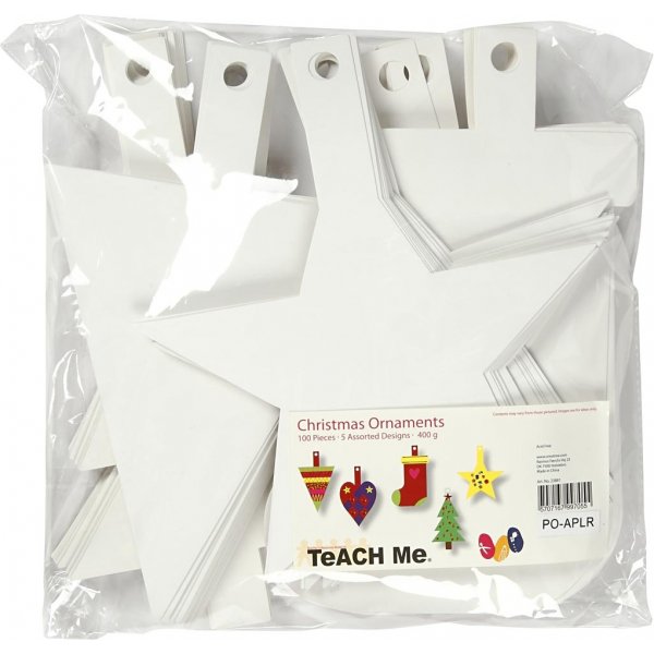 Pahvihahmot - Joulukoristeet - valkoinen - 5 x 20 kpl